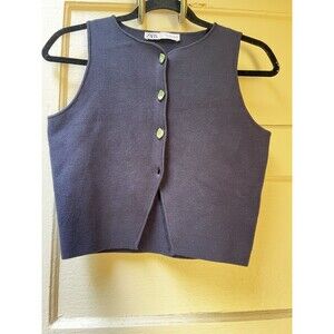 Zara Sweater Vest SM Blue Preppy Academic Ivy League Sophisticated Classic Chic